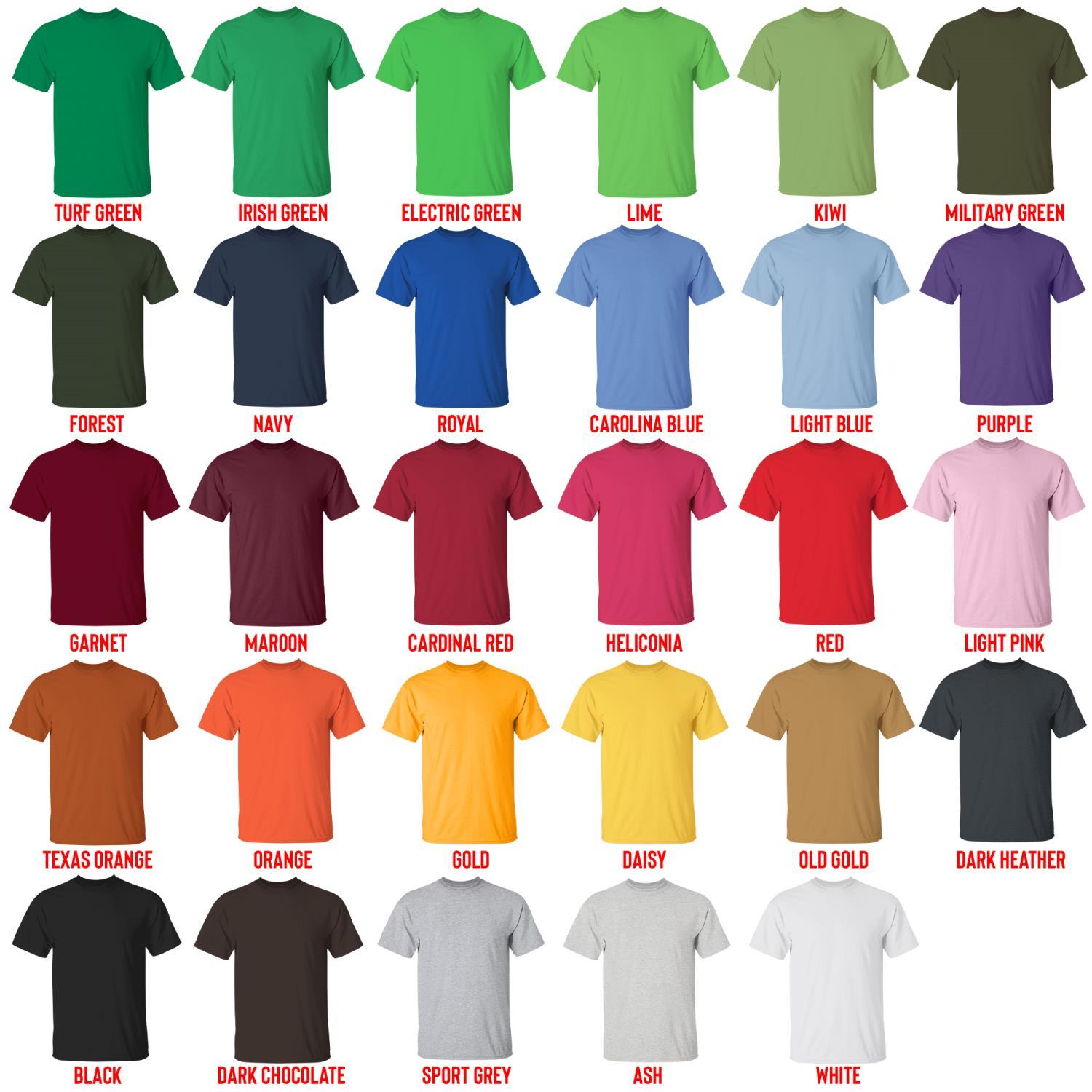 t shirt color chart - Coldplay Merch