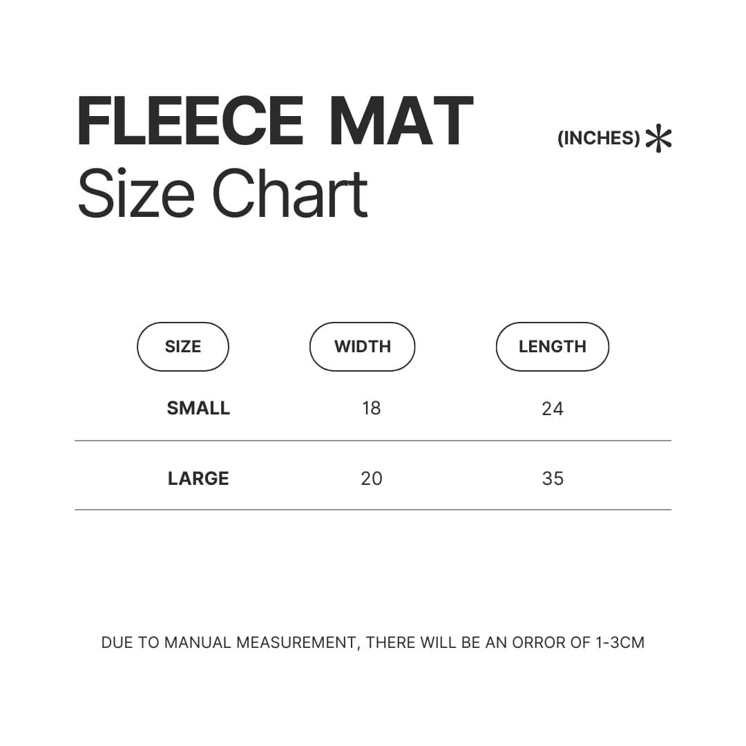 Fleece Mat Size Chart - Stevie Nicks Shop