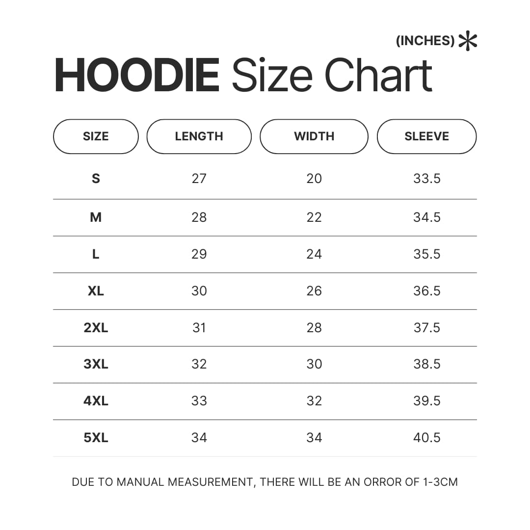 Hoodie Size Chart - Stevie Nicks Shop