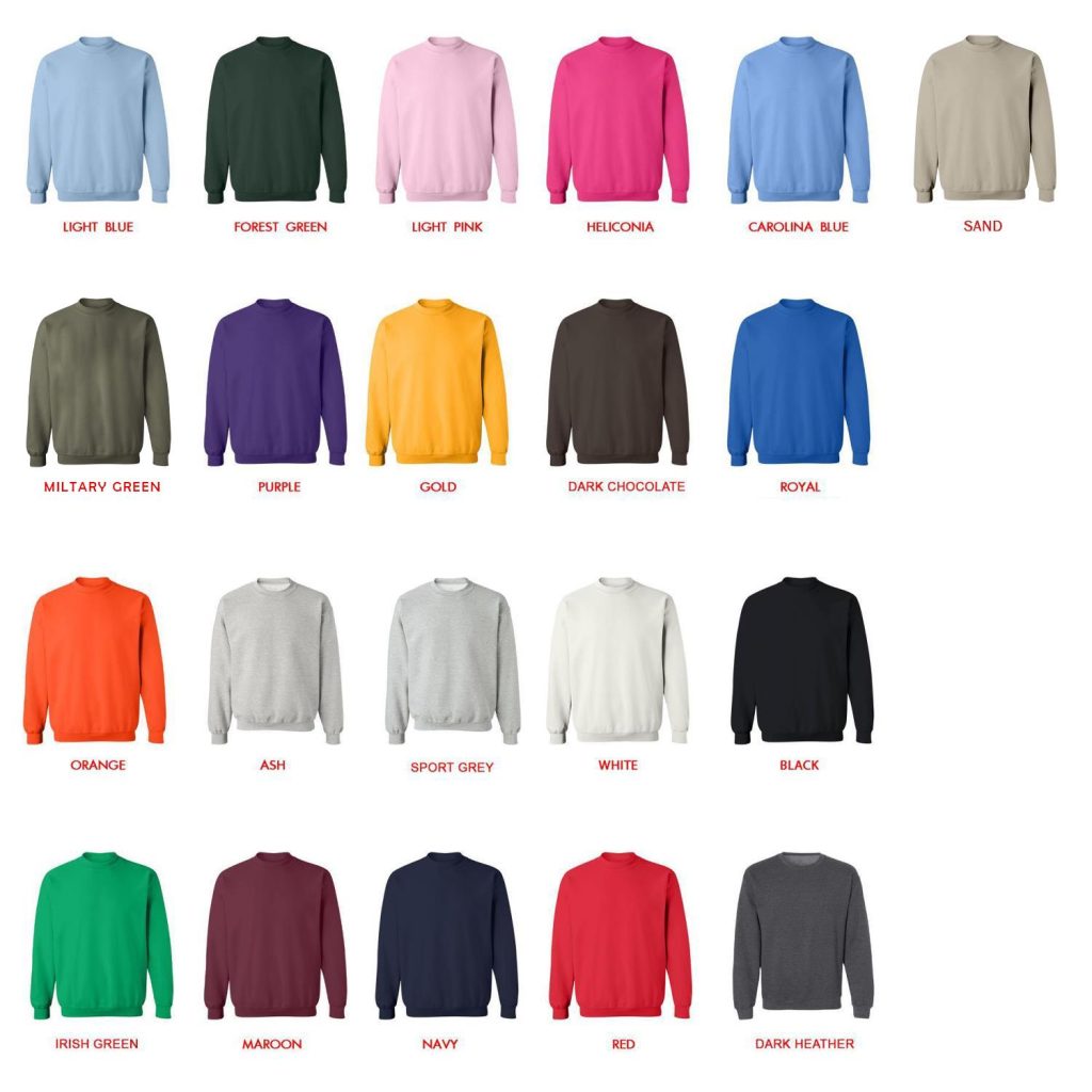 sweatshirt color chart - Stevie Nicks Shop